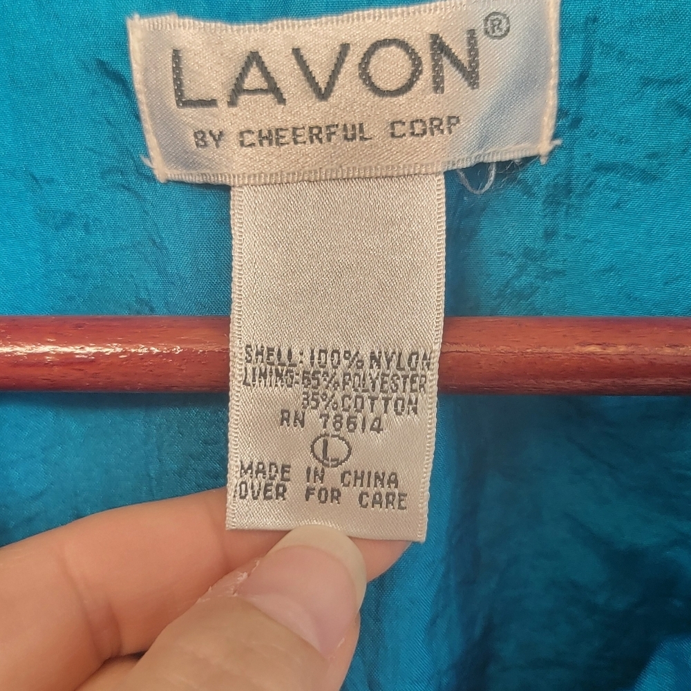 Vintage Lavon By Cheerful Group 80s Retro Groovy Nylon Jacket‎ Size Large - Picture 5 of 14